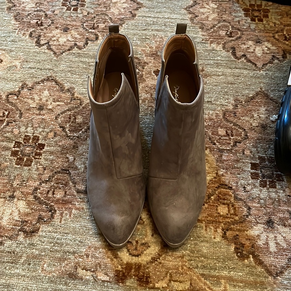 Qupid Tan Suede Bootie